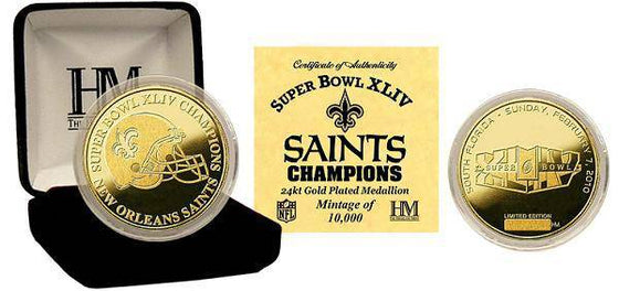 Super Bowl Super Bowl XLIV Champions 24KT Gold Coin (HM) - 757 Sports Collectibles