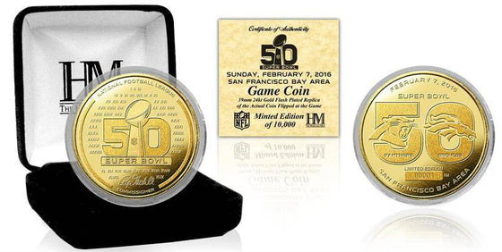 Denver Broncos Super Bowl 50 Gold Flip Coin (HM) - 757 Sports Collectibles