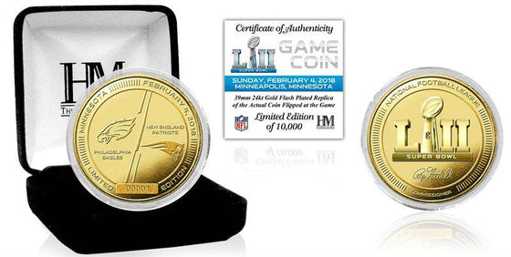 Super Bowl 52 Gold Flip Coin (NEP vs PE) (HM) - 757 Sports Collectibles
