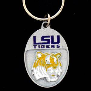 LSU Tigers Carved Metal Key Chain (SSKG) - 757 Sports Collectibles