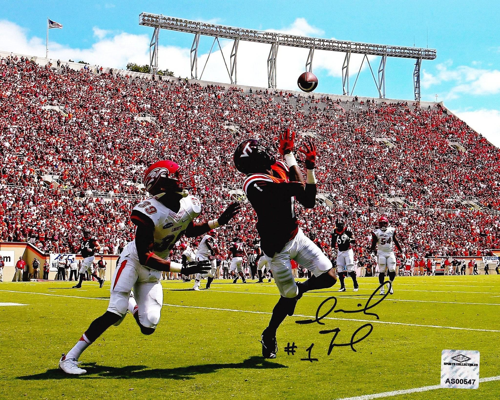 Virginia Tech VT Hokies Isaiah Ford Signed Autographed 8x10 Photo 'TD Catch' (JSA PSA Pass) 757 COA - 757 Sports Collectibles
