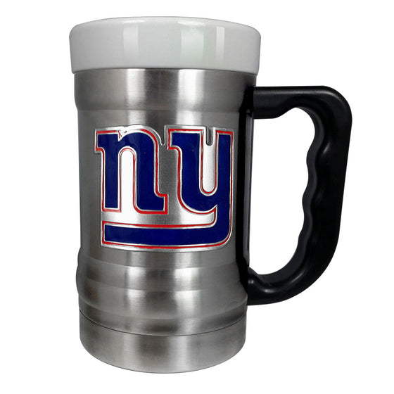 New York Giants 15 oz Stainless Steel & Ceramic Fusion Coffee Mug w/ Metal Emblem