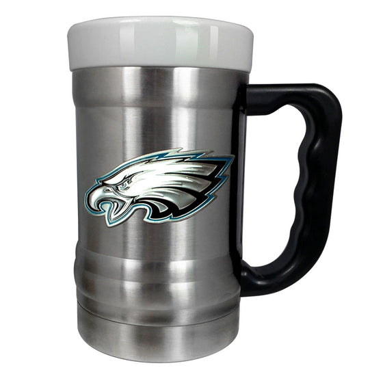 Philadelphia Eagles 15 oz Stainless Steel & Ceramic Fusion Coffee Mug w/ Metal Emblem
