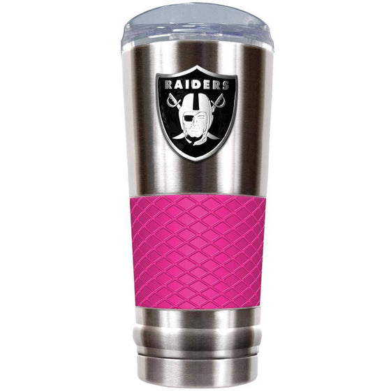 The "Draft" "Yeti Like" 24 oz Vacuum Insulated Stainless Steel Beverage Cup - Oakland Raiders (Pink)  - 757 Sports Collectibles