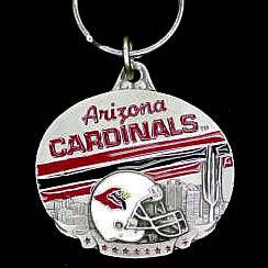 Arizona Cardinals Oval Carved Metal Key Chain (SSKG) - 757 Sports Collectibles