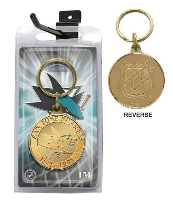 San Jose Sharks Bronze Coin Keychain (HM) - 757 Sports Collectibles