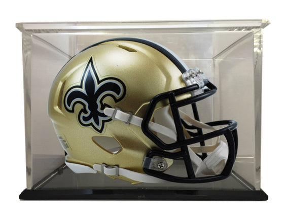 New Orleans Saints Speed Mini Football Helmet with 98% UV Protective Acrylic Display Case - 757 Sports Collectibles