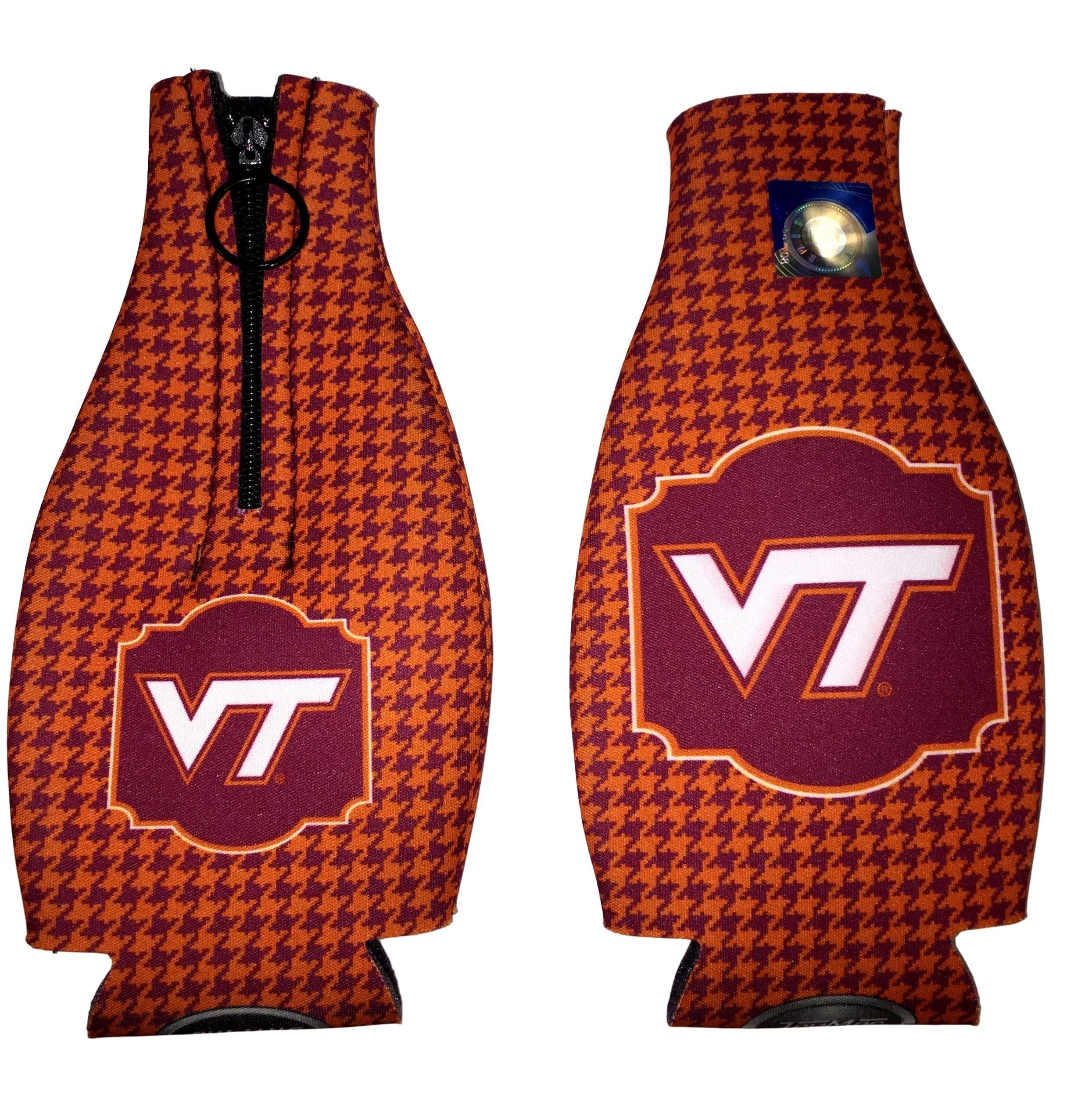 Virginia Tech VT Hokies 2-Sided Houndstooth Bottle Suit Hugger Cooler - 757 Sports Collectibles