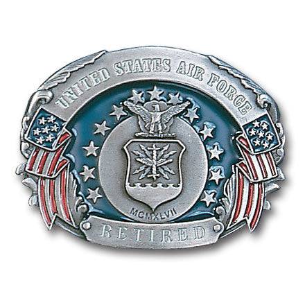 Military US Air Force Retired  Enameled Belt Buckle (SSKG) - 757 Sports Collectibles
