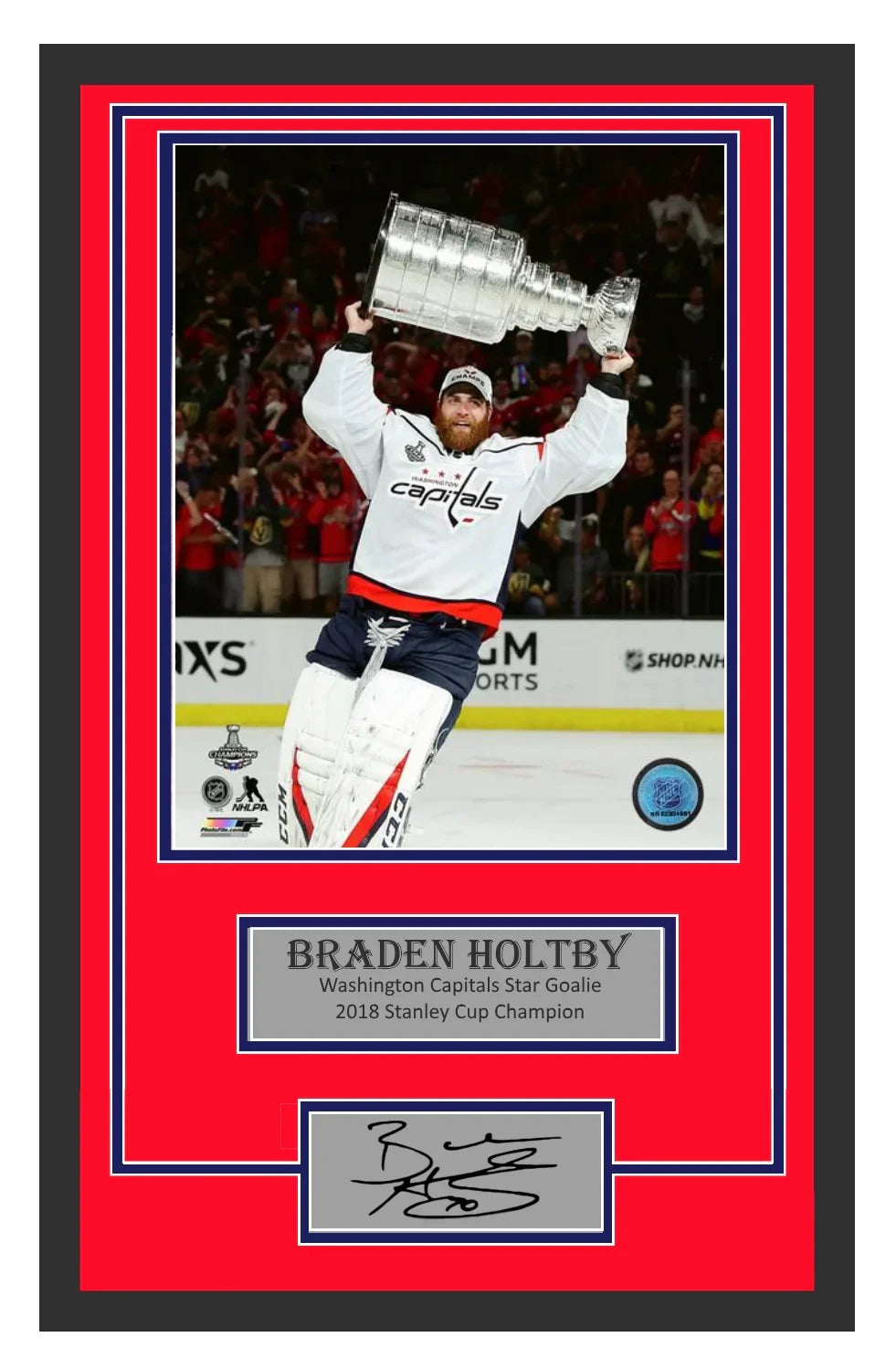 Washington Capitals Braden Holtby Facsimile Autograph 8x10 Photo