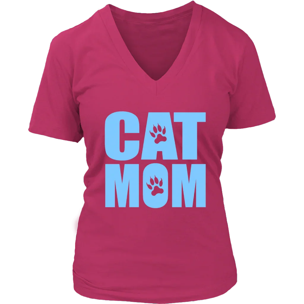 Cat Mom Womens Shirt - 100% Cotton - S - 2XL - 757 Sports Collectibles