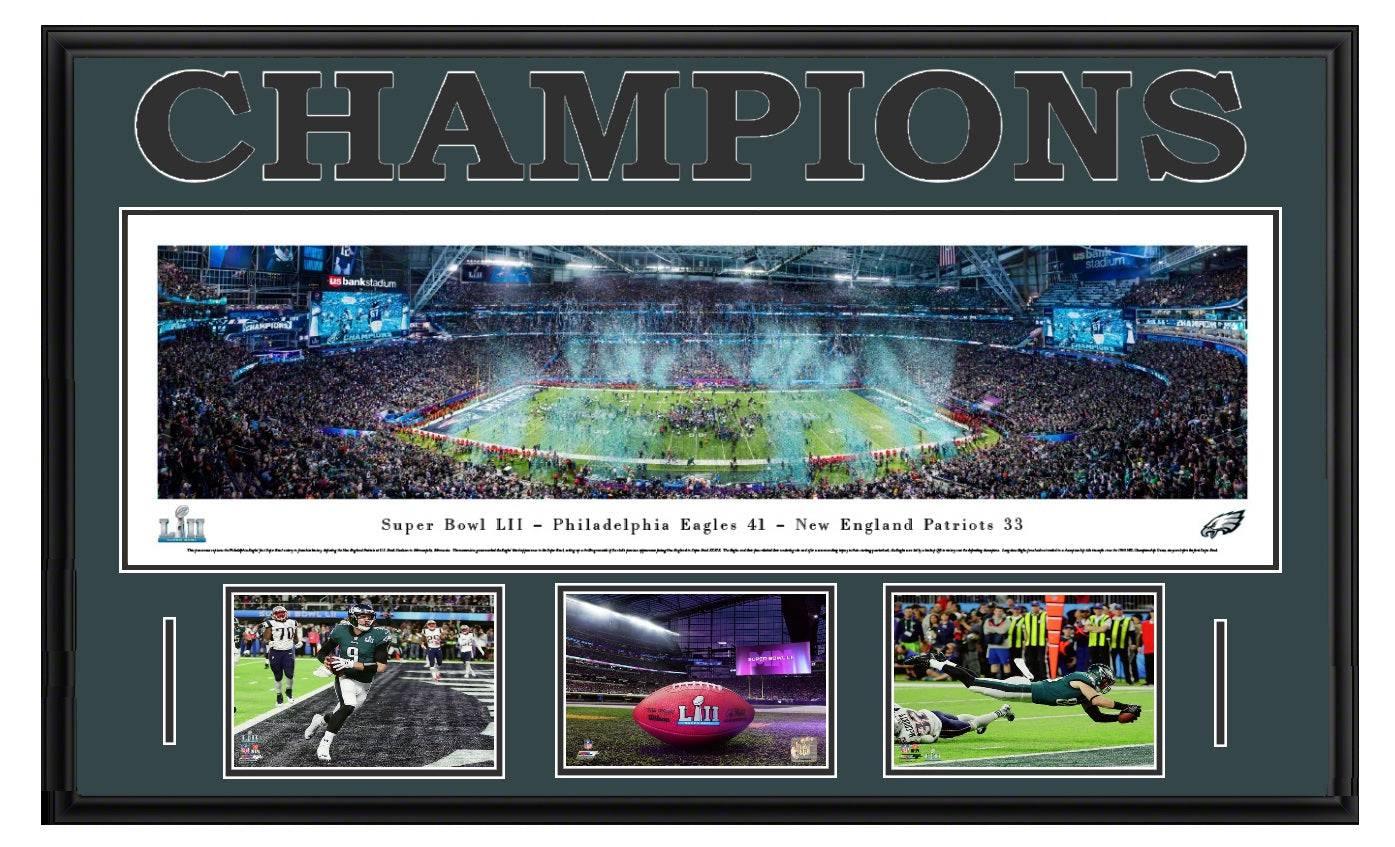 Phildelphia Eagles Super Bowl LII Champions Super Deluxe Framed Panorama Photo - 757 Sports Collectibles