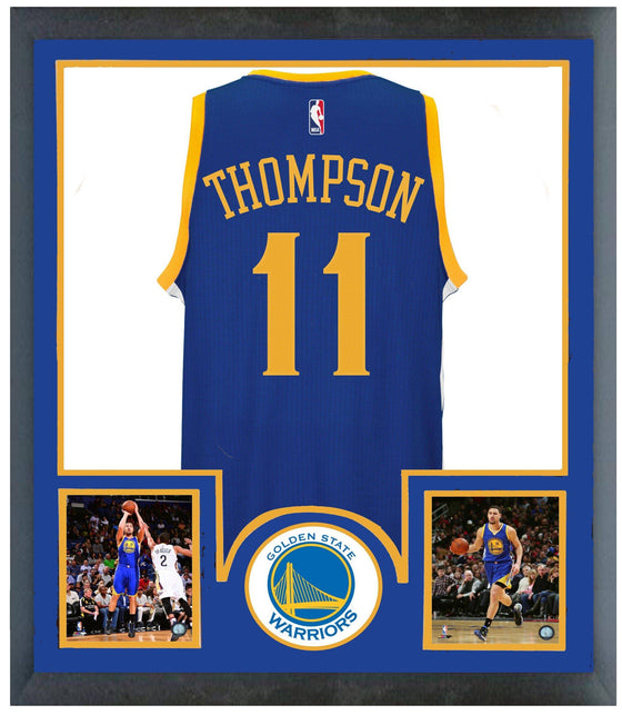 Golden State Warriors Klay Thompson Framed Blue Jersey Piece 35x43 - 757 Sports Collectibles