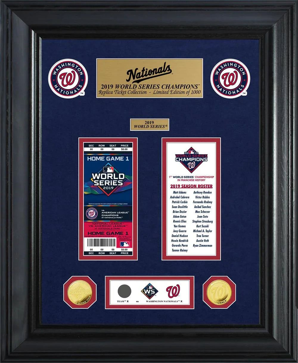 Washington Nationals 2019 World Series Champions 1-Time World Series Champions Gold Coin & Ticket Collection