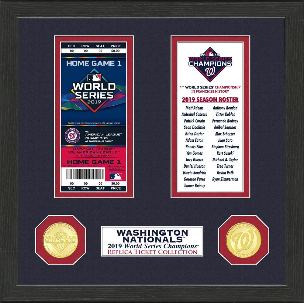 Washington Nationals 2019 World Series Champions1-Time World Series Champions Ticket Collection
