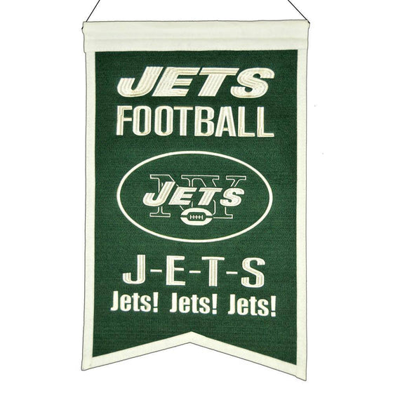 New York Jets Franchise Banner 14"x22" Wool Embroidered - 757 Sports Collectibles