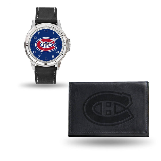MONTREAL CANADIENS BLACK WATCH AND WALLET (Rico) - 757 Sports Collectibles