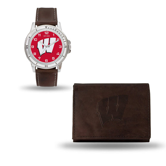 WISCONSIN BROWN WATCH AND WALLET (Rico) - 757 Sports Collectibles