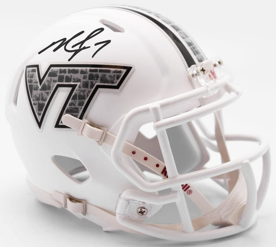 Michael Vick - Private Signing 6.17.2020 - Preorder - White Virginia Tech Hokies Speed Mini Helmet - JSA COA