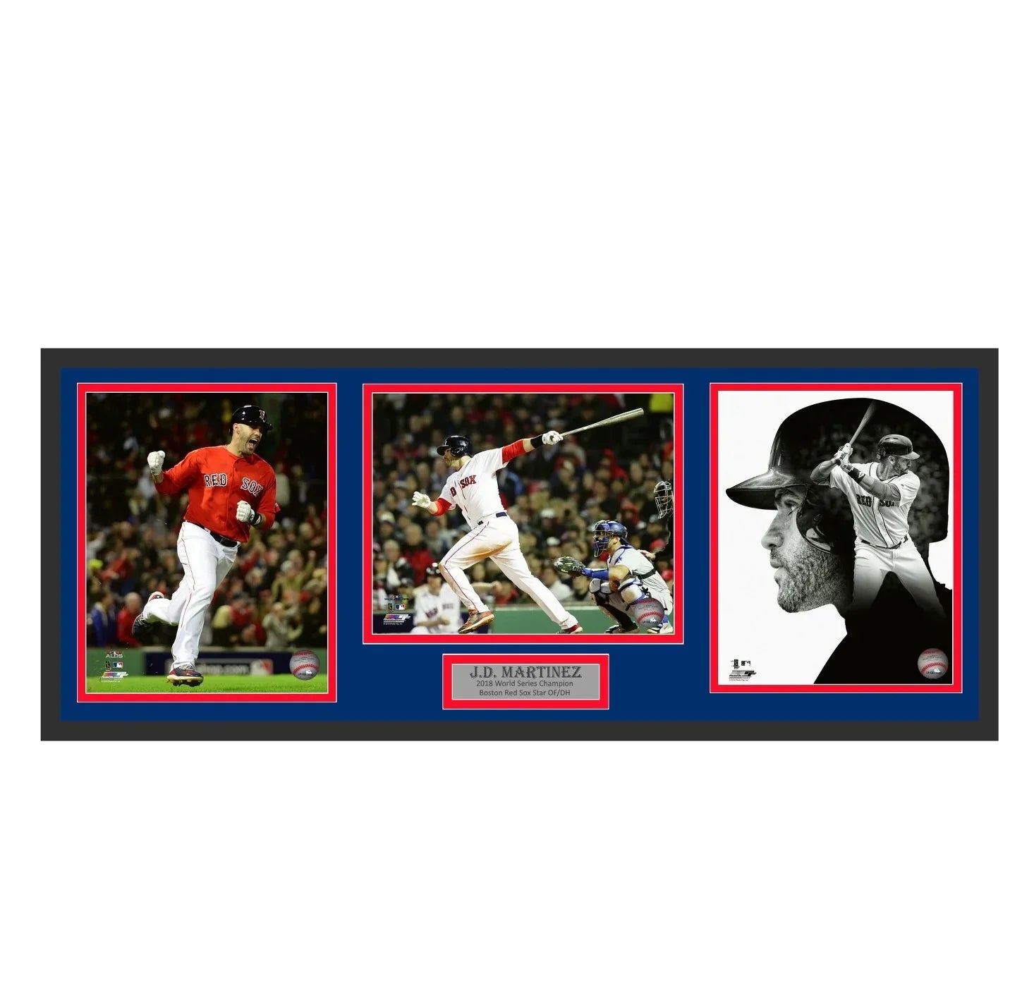 Boston Red Sox JD Martinez 32x14 3 8x10 Photo Deluxe Framed Collage Piece