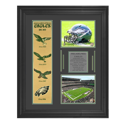 Philadelphia Eagles Deluxe Framed Heritage Banner 23x35 - 757 Sports Collectibles