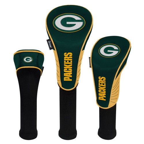 Green Bay Packers Headcovers - Set of 3 -  Driver, Fairway, Hybrid