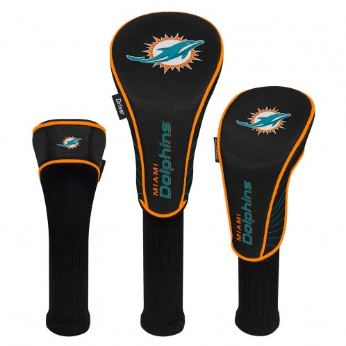 Miami Dolphins Headcovers - Set of 3 -  Driver, Fairway, Hybrid