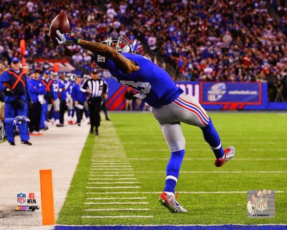 New York Giants Odell Beckham 8x10 Photo Action One Hand
