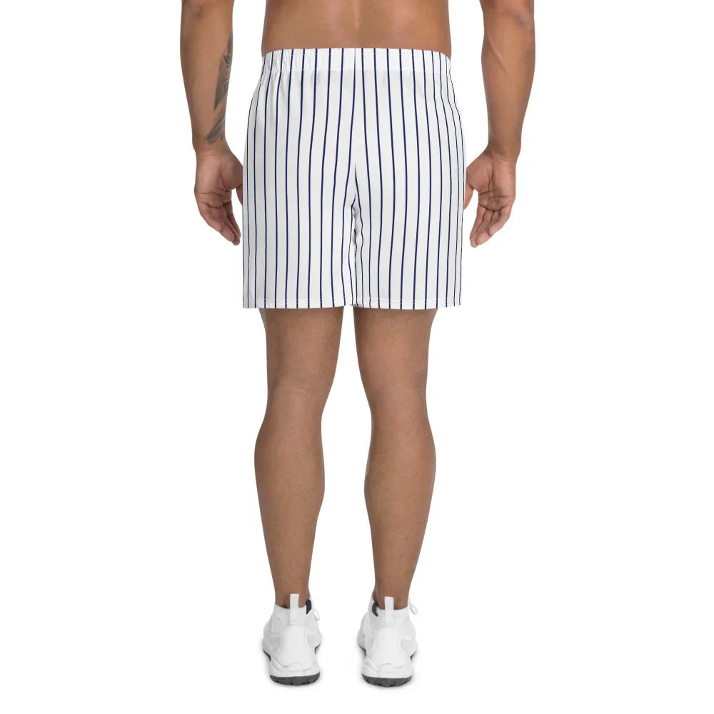 Navy Blue Pinstripe Baseball Style - Men's Athletic Shorts - All Sizes - 757 Sports Collectibles