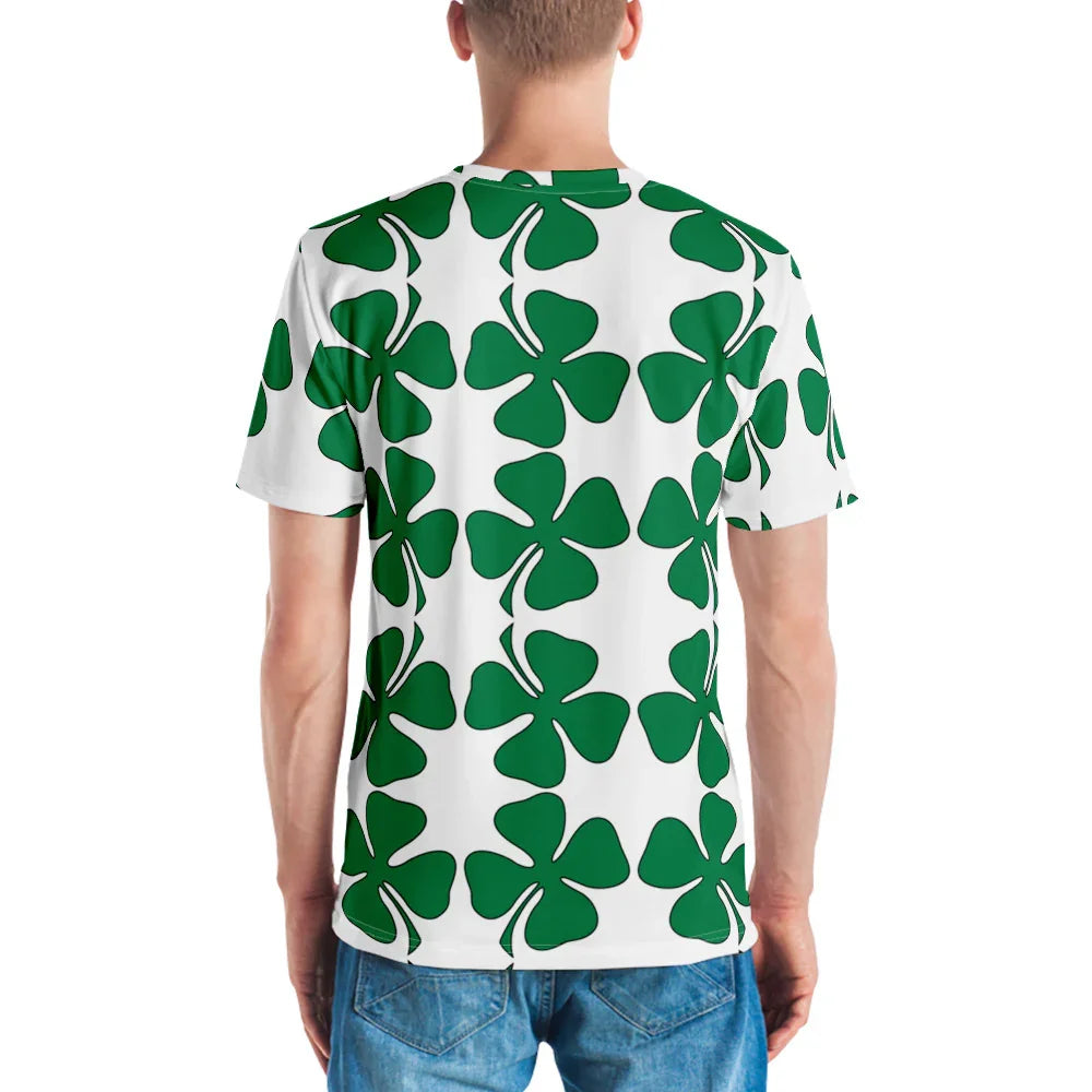 St. Patrick's Day 4-Leaf Clover Shamrock Men's T-shirt - All Sizes - 757 Sports Collectibles