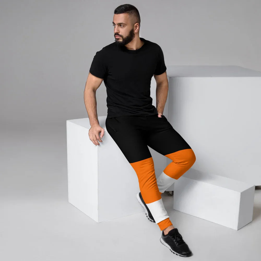 Orange & Black Philadelphia Hockey - Men's Joggers Sweatpants - All Sizes - 757 Sports Collectibles
