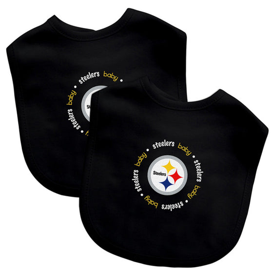 Pittsburgh Steelers NFL Baby Fanatic Bibs 2-Pack - Black and Gold - 757 Sports Collectibles
