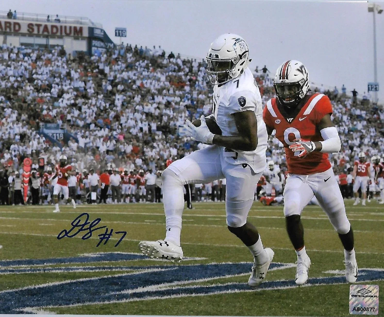 Old Dominion ODU Monarchs Travis Fulgham Signed 8x10 Photo VT Upset - 757 Sports Collectibles Authentication