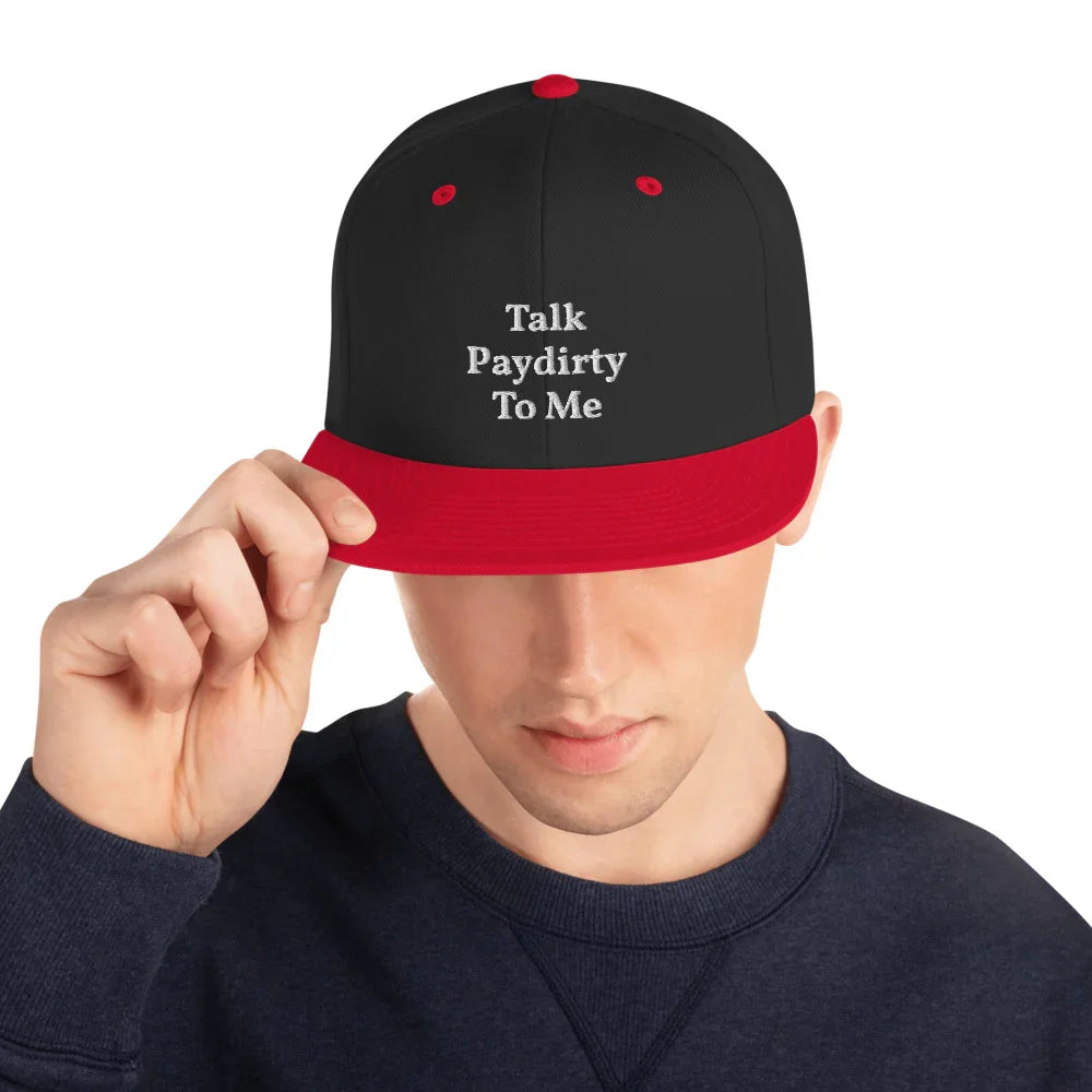 Football Touchdown Snapback Hat "Talk Paydirty To Me" - Adjustable - Multiple Colors - 757 Sports Collectibles