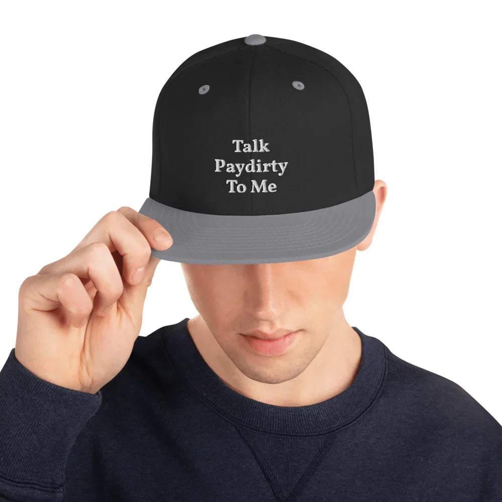 Football Touchdown Snapback Hat "Talk Paydirty To Me" - Adjustable - Multiple Colors - 757 Sports Collectibles
