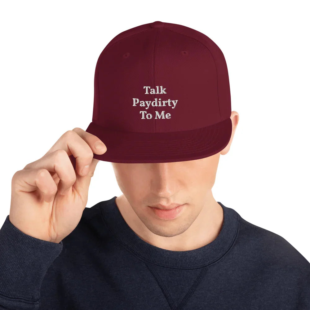 Football Touchdown Snapback Hat "Talk Paydirty To Me" - Adjustable - Multiple Colors - 757 Sports Collectibles