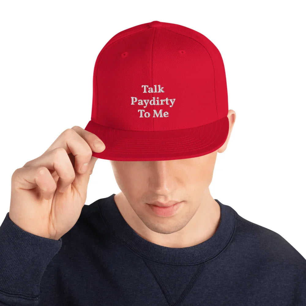 Football Touchdown Snapback Hat "Talk Paydirty To Me" - Adjustable - Multiple Colors - 757 Sports Collectibles