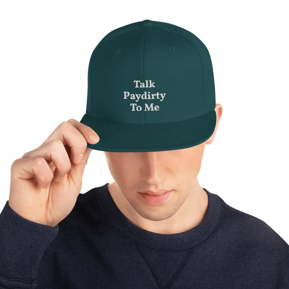Football Touchdown Snapback Hat "Talk Paydirty To Me" - Adjustable - Multiple Colors - 757 Sports Collectibles