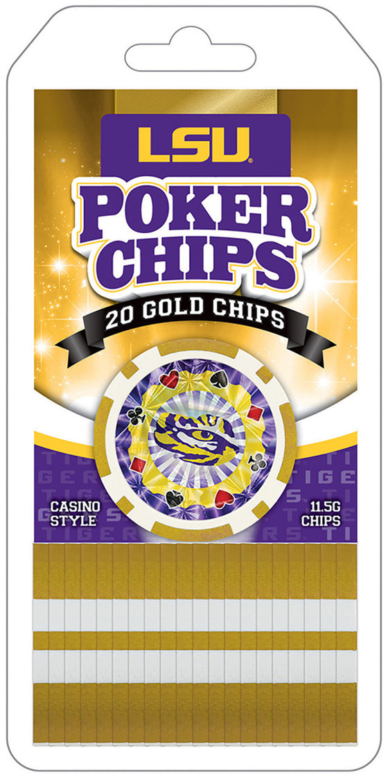 LSU Tigers 20 Piece NCAA Poker Chips - Silver Edition