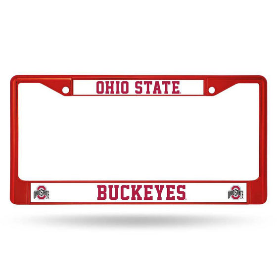 NCAA Ohio State Buckeyes Red Chrome License Plate Frame - 757 Sports Collectibles