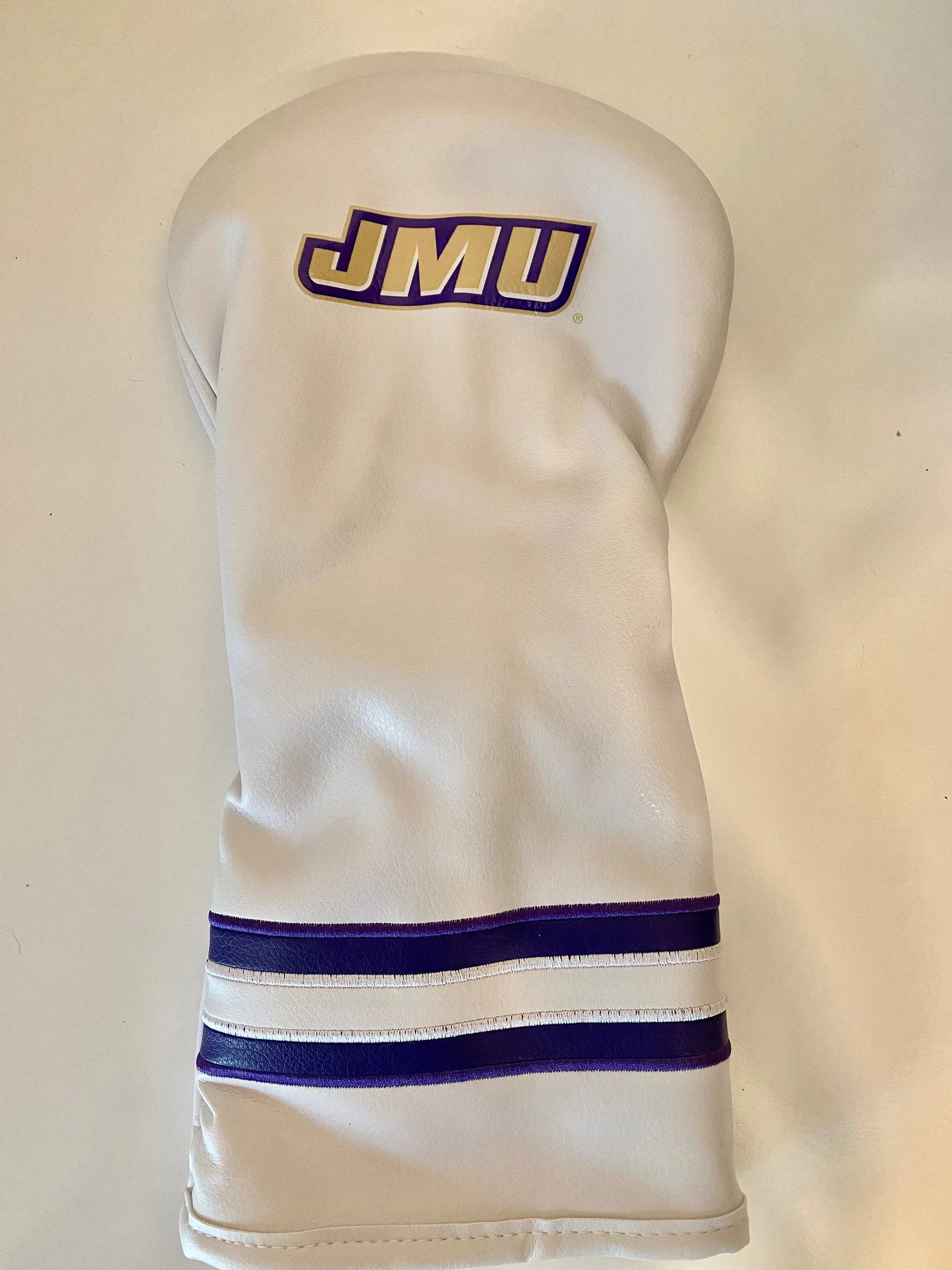 James Madison Dukes Vintage Fairway Headcover WHITE W/PURPLE STRIPES