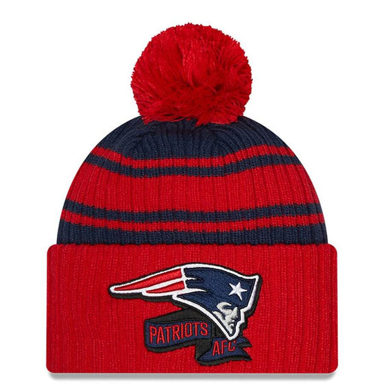 New England Patriots New Era 2022 Sideline Cuffed Pom Knit Hat - Navy - 757 Sports Collectibles