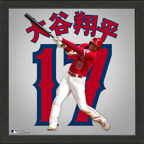 Los Angeles Angels Shohei Ohtani Player Impact Jersey Frame 13x13 Red