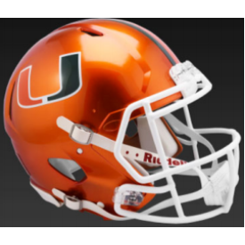 Miami Hurricanes Speed Authentic Full Size Football Helmet FLASH Alternate Limited Edition - 757 Sports Collectibles