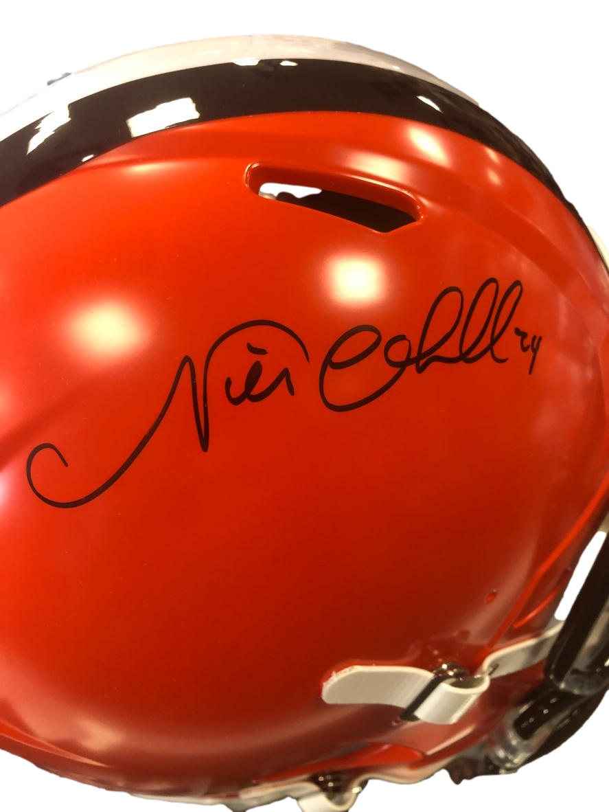 Cleveland Browns Nick Chubb Signed Auto Full Size Authentic Speed Helmet - BAS COA - 757 Sports Collectibles