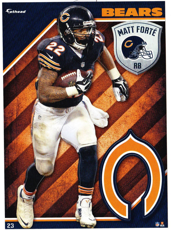 NFL Chicago Bears Matt Forte Fathead Tradeable Decal Sticker 5x7 - 757 Sports Collectibles
