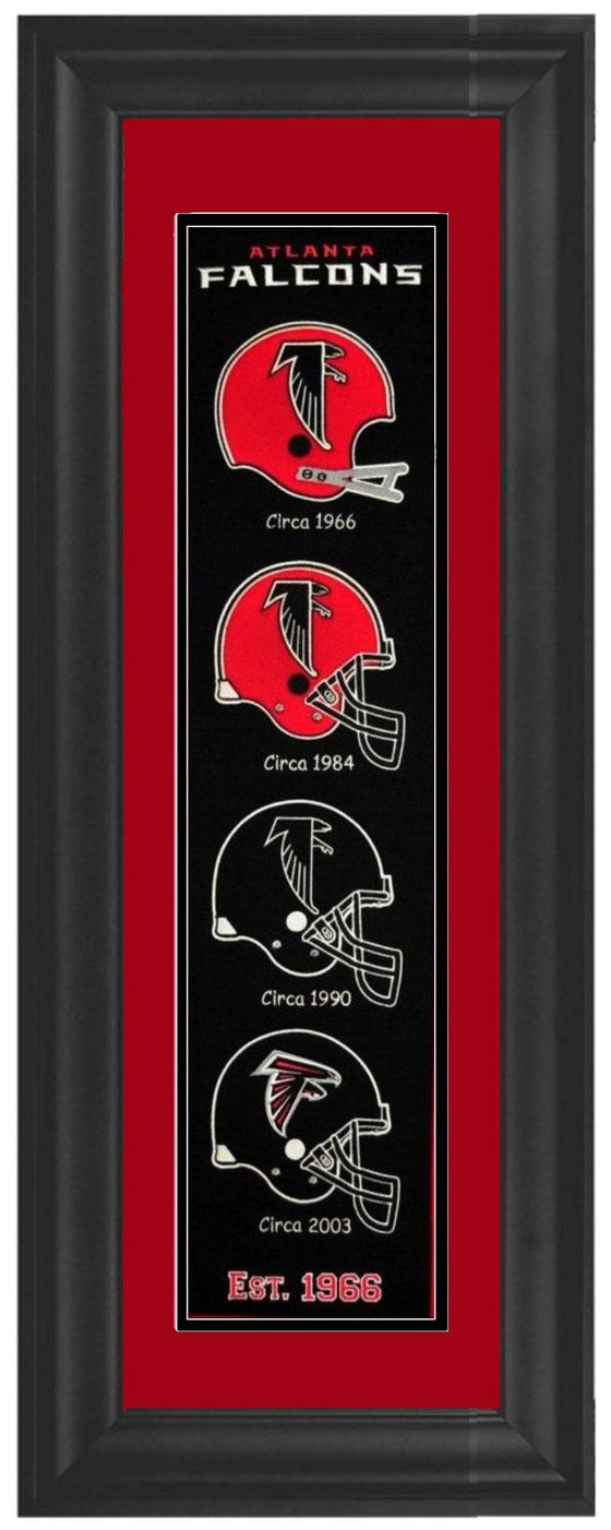 Atlanta Falcons (Black/Red) Framed Heritage Banner 12x34 - 757 Sports Collectibles