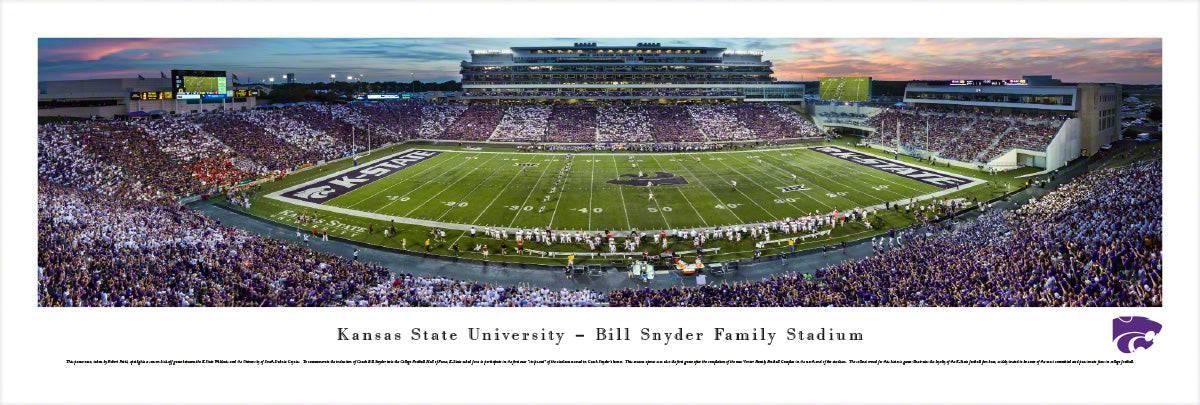 Kansas State Football - 50 Yard Line - Stripe - Football - Unframed - 757 Sports Collectibles