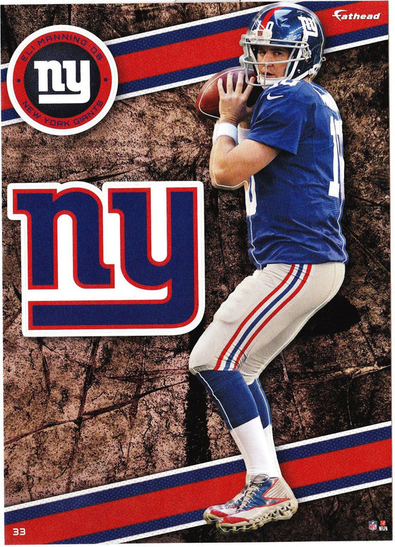 NFL New York Giants Eli Manning Fathead Tradeable Decal Sticker 5x7 - 757 Sports Collectibles