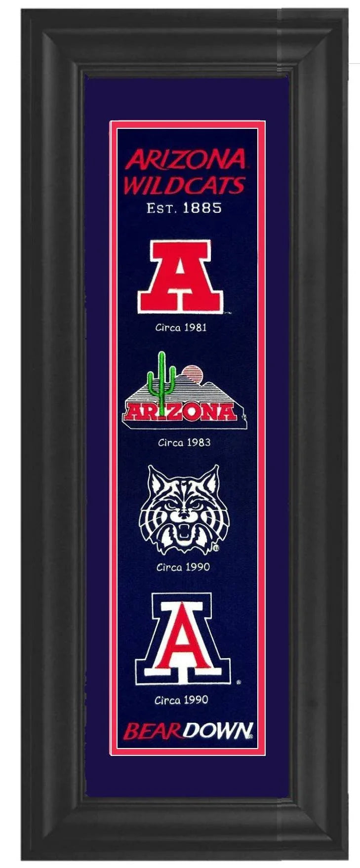 Arizona Wildcats Framed Heritage Banner 12x34 - 757 Sports Collectibles